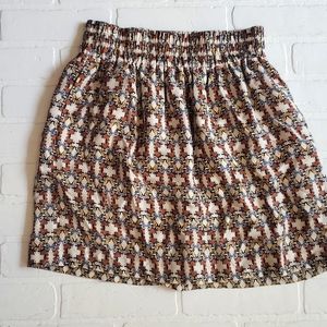 100% silk print skirt